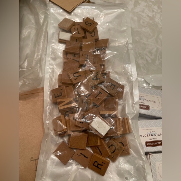 LOT of Craft Supplies colored staples, paperbag,party bag, sticker letter square - Picture 13 of 14